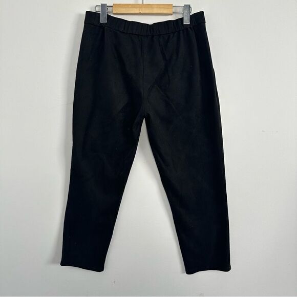 Aritzia Babaton Cohen Faux Suede Pull Up Cropped Trouser Pants in Black Size 6 - Picture 3 of 14